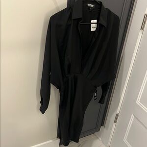 Black Long Sleeve Portifino shirt dress
